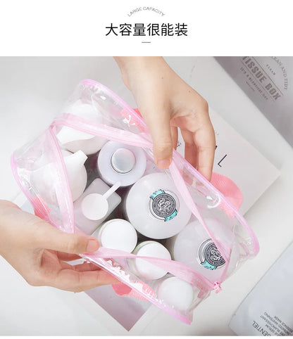 HOMEFISH Transparent polka dot women's makeup bag Waterproof PVC Cosmetic Bag Portable Women Storage Bag Toiletries Wash Bag