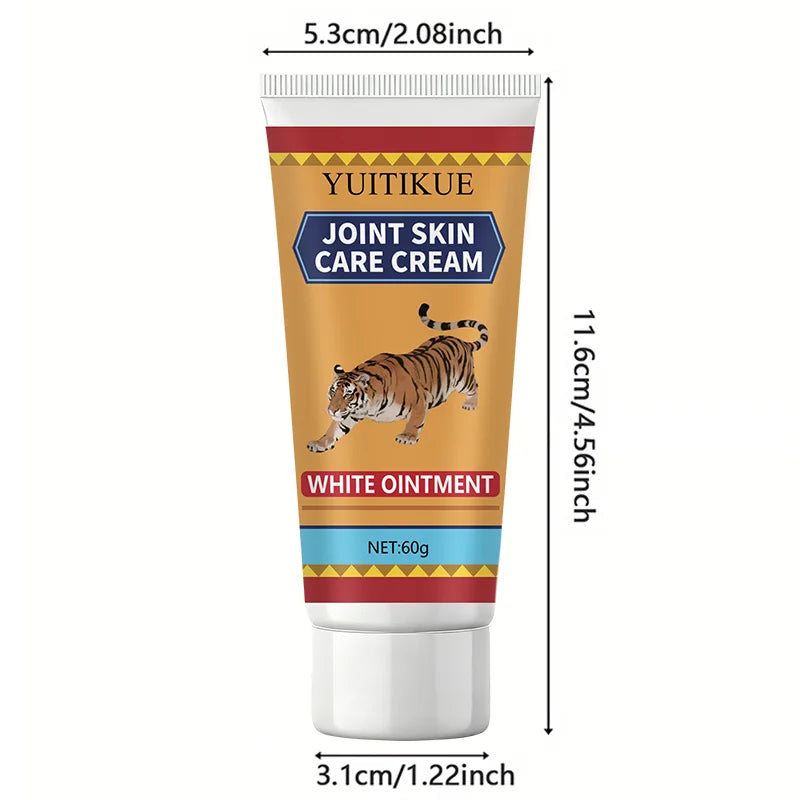 Tiger Joint Skin Cream 60g - White Ointment Moisturizes Skin & Joints, for All Body Parts, Exercise Worry Free