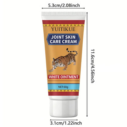 Tiger Joint Skin Cream 60g - White Ointment Moisturizes Skin & Joints, for All Body Parts, Exercise Worry Free