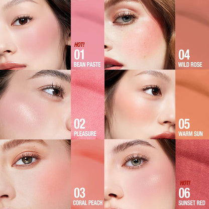 O.TWO.O Watercolor Liquid Blush Moisturizing Long Lasting Natural Silky Non-sticky Matte High Pigment Sexy Red Pink Blush Makeup