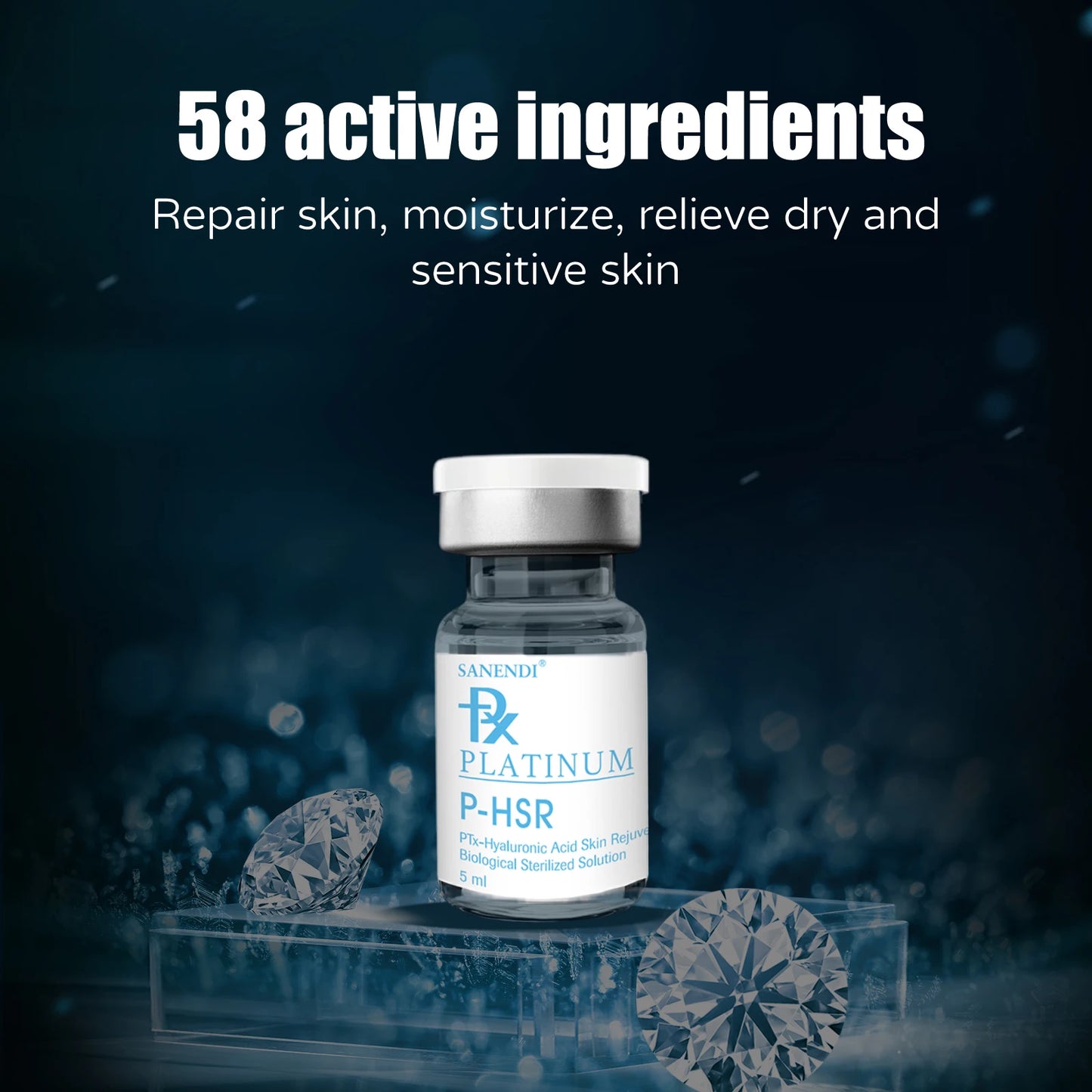 Original Exo Hyaluronic Acid Serum for Facial P-HL Peptide EGF Moisturizing Hair Skin Care Repair Essence 5MLx10Vials