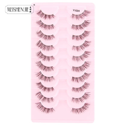 3/10 Pairs Half Lashes Cat Eyelashes Natural Long Handmade 3D Mink Lashes Makeup Tool Reusable Fake Eyelash maquillaje Faux Cils