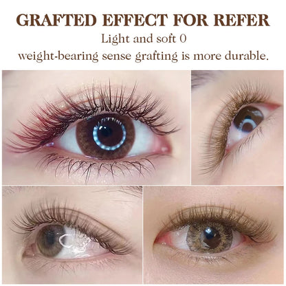 NATUHANA Caramel Colored Lashes Extension Individual Faux Mink Colour False Eyelashes Brown Teal Mocha Lashes For Makeup Tools