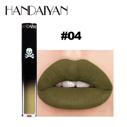 New Black Velvet Lipsticks Halloween Dark Matte Lip Gloss Set Moisturizing Lasting Waterproof No Fade Sexy Red Liquid Lipsticks