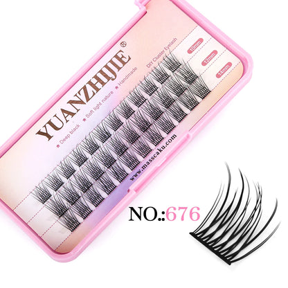 YUANZHIJIE 0.07 C/D DIY single lash Extension Clusters False Eyelash Precut Segmented Bundles Soft Natural Manga Make-up
