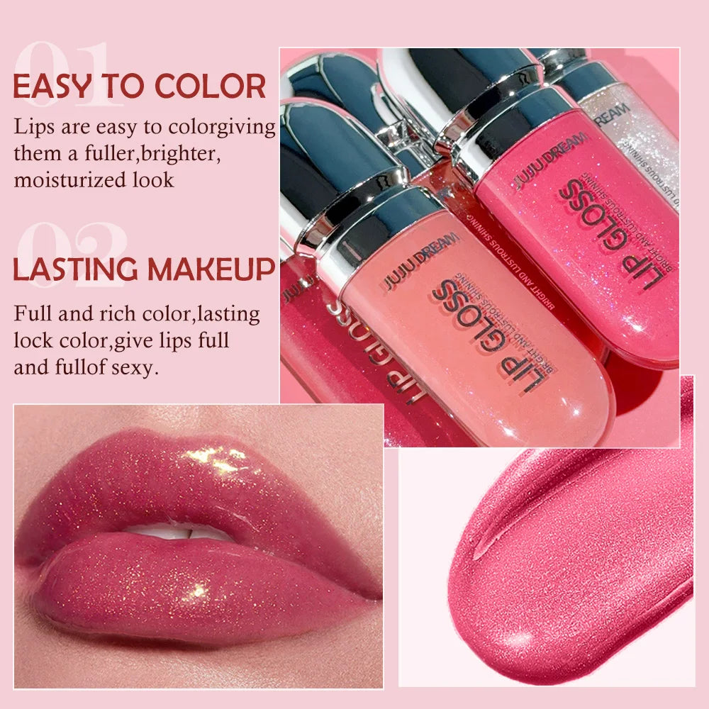 Christmas 12 Colors Glitter Lip Gloss Long Lasting Diamond Pearlescent Metallic Liquid Lipstick Moisturizing Lip Glaze Cosmetics