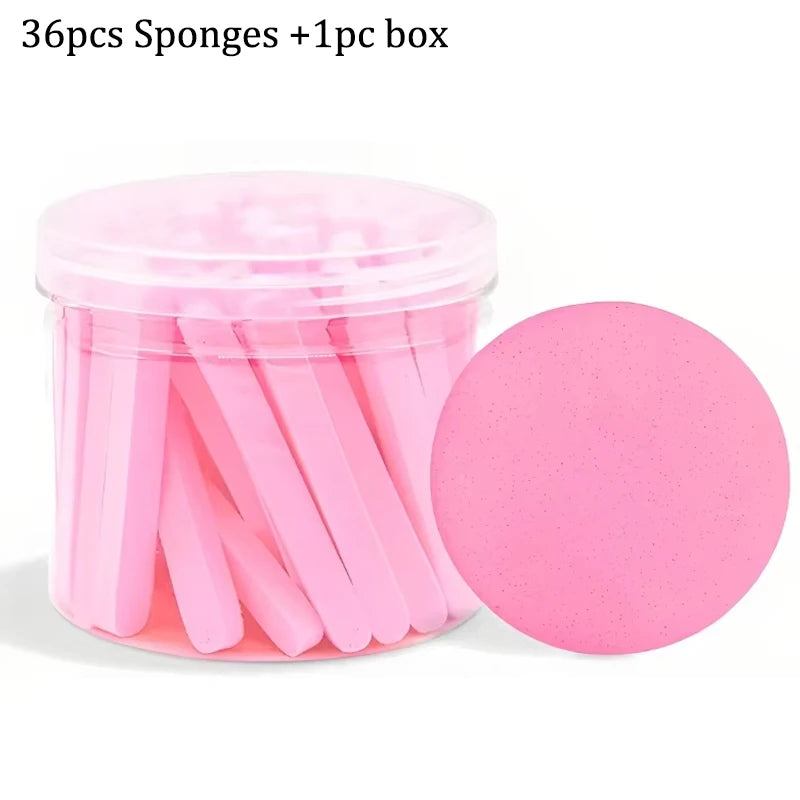 Compress Face Wash Puff with Storage Box Facial Cleansing Sponge for Makeup Remover Round Face Wash Sponge Skincare Beauty Tool