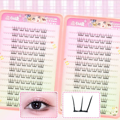 Large Capacity Korean Style Eyelashes Clusters Dense Comics Artificial Eyelashes Perfect Makeup Tool For Girls Enlarge Your Eyes