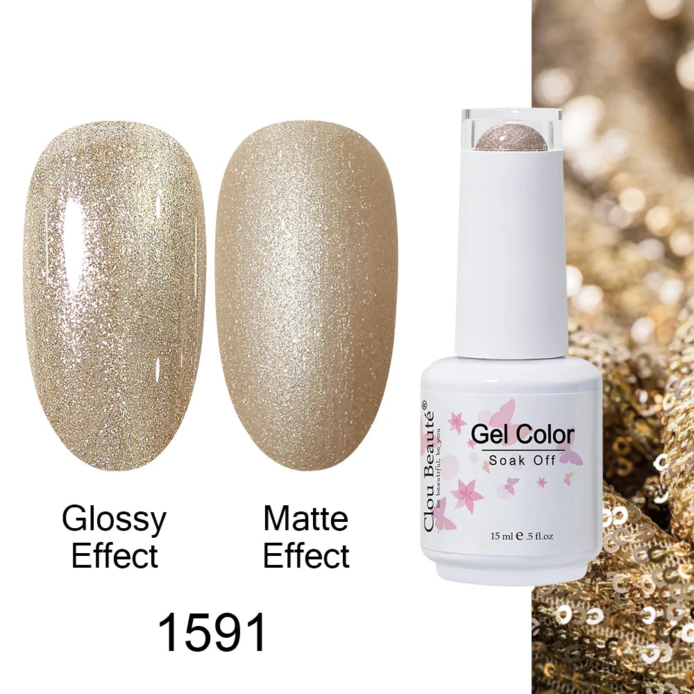 Clou Beaute 15ml Nail Gel Polish Warm Color Dark Red Brown Semi Permanent Nail Art Manicure Soak Off LED UV Varnishes Lacquer