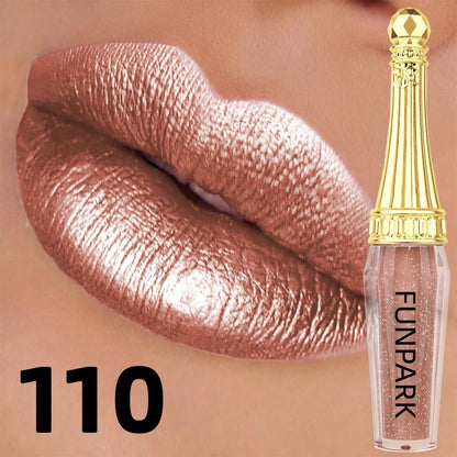 10 Colors Metallic Lip Gloss Long Lasting Liquid Lipstick Pearl Glitter High Pigment Lip Tint Korean Makeup Gifts Lip Oil Cosmet