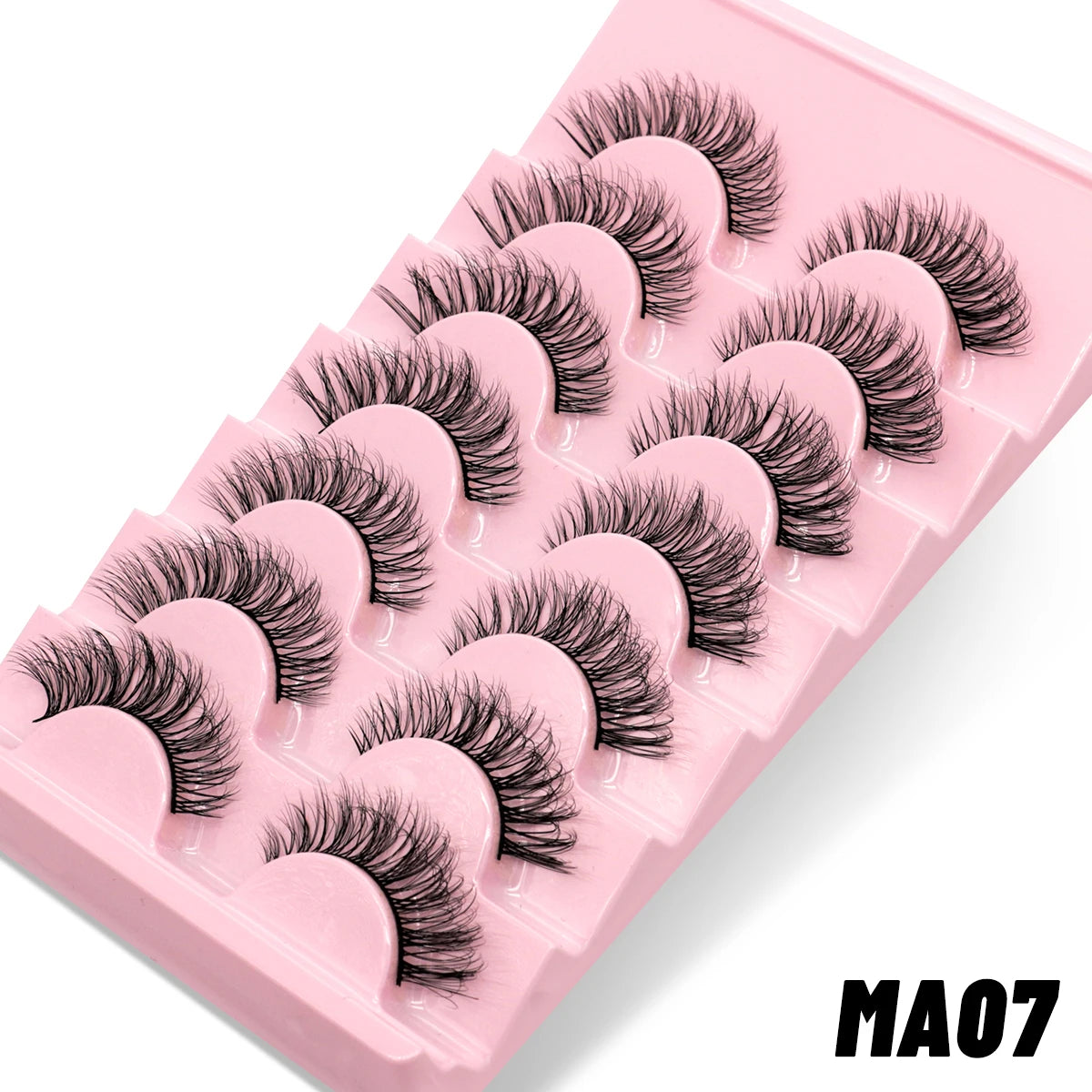 GROINNEYA Manga Lashes 5/7 pairs Eyelashes 3D Natural False Lashes Fluffy Soft Cross Wispy Natural Eyelash Extension Makeup