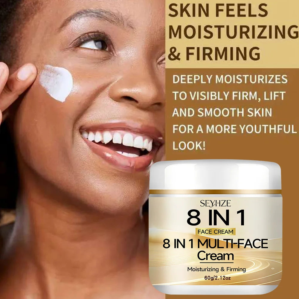 SEYHZE 8-in-1 Multi-Effect Moisturizing Tightening Cream with Ceramides Collagen Niacinamide Retinol Vitamin C Brightening Firmi