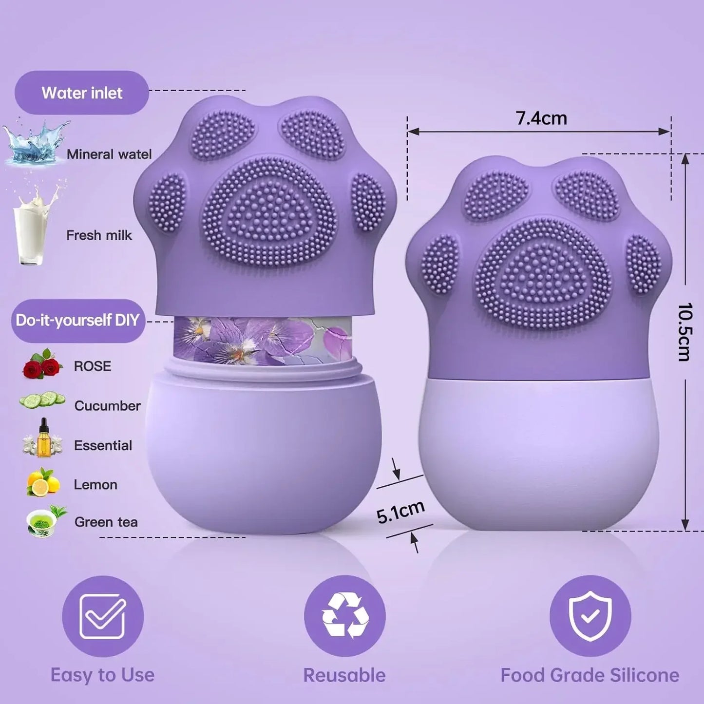 Massage Face - Silicone Beauty Tool for Women，Facial Ice Roller for Skin Care - Reduce Eye Puffiness 1Pcs