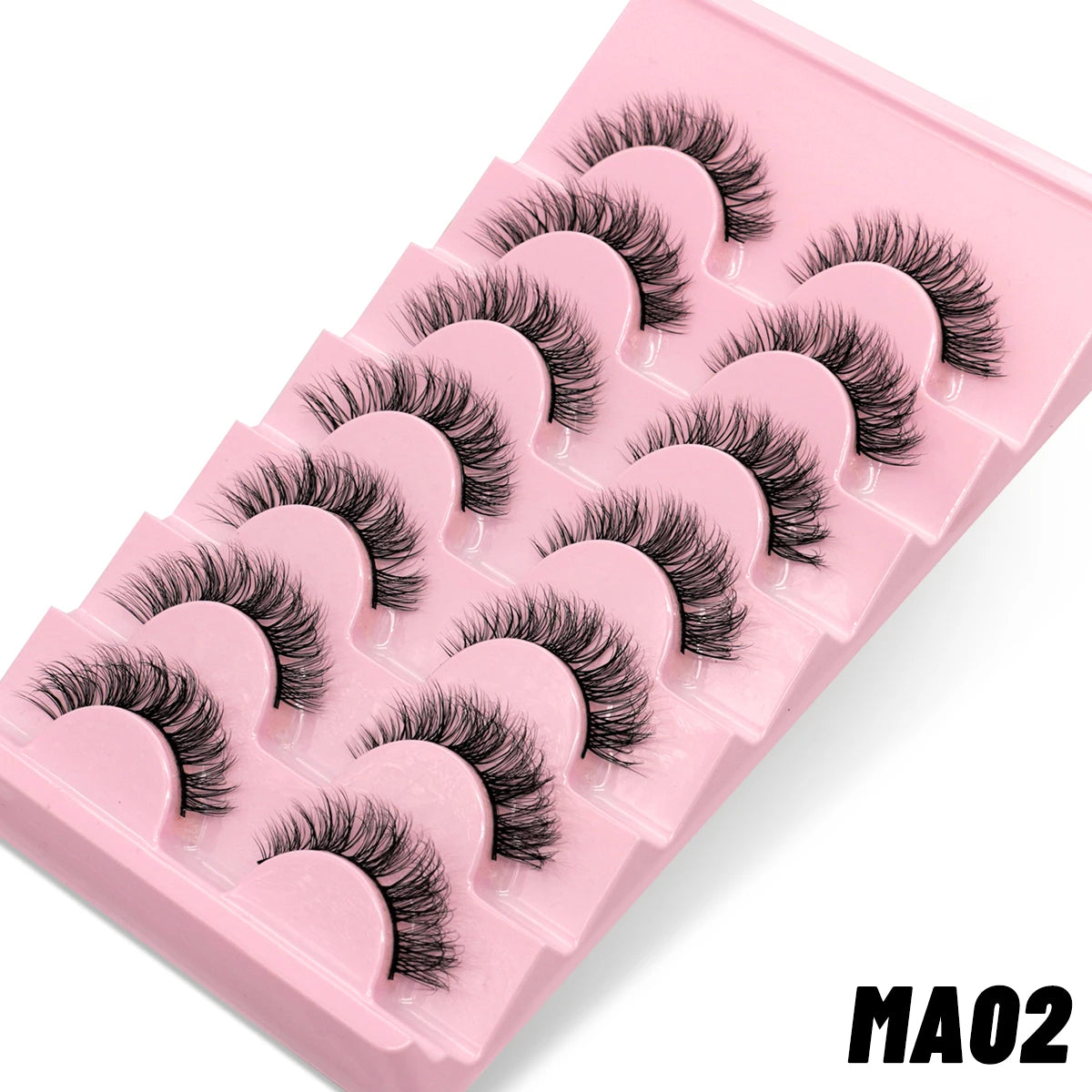 GROINNEYA Manga Lashes 5/7 pairs Eyelashes 3D Natural False Lashes Fluffy Soft Cross Wispy Natural Eyelash Extension Makeup