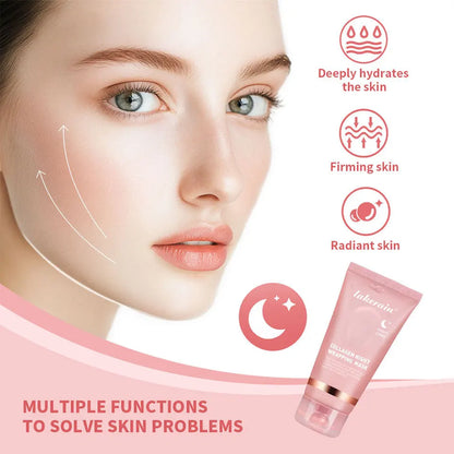 Collagen Peel Off Face Mask Deep Hydration Skin Firming Night Treatment For Youthful Glow