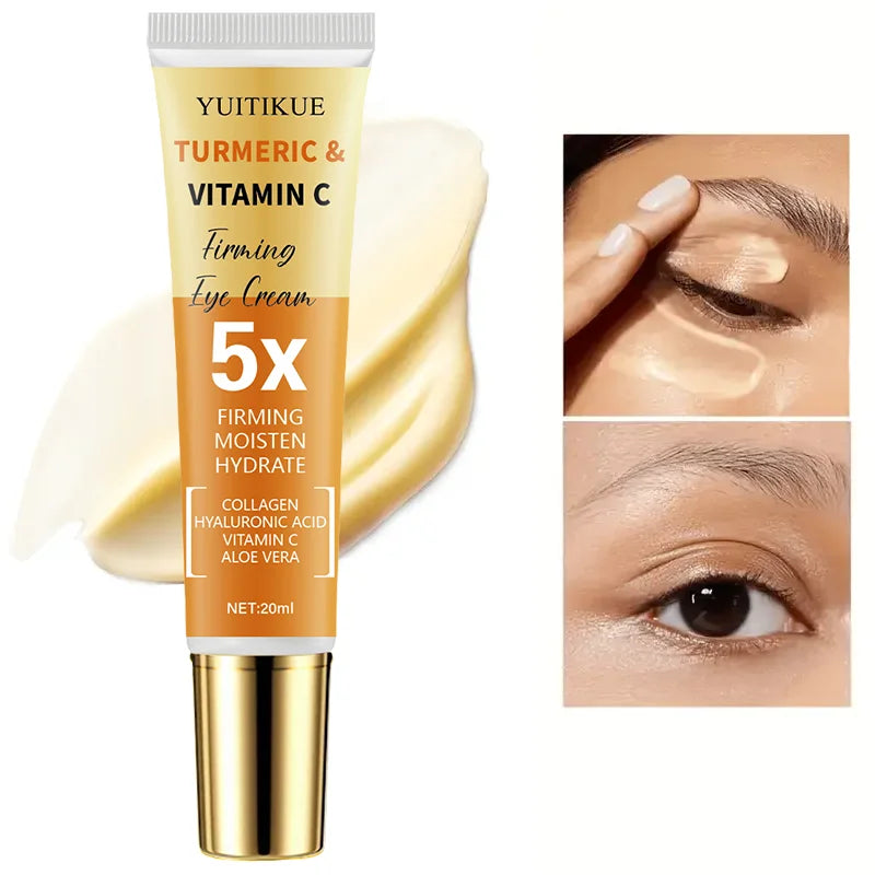 Turmeric & Vitamin C Firming Eye Cream 20ml - 5X Tightening, 30% Turmeric, Moisturizes & Smooths Eye Area