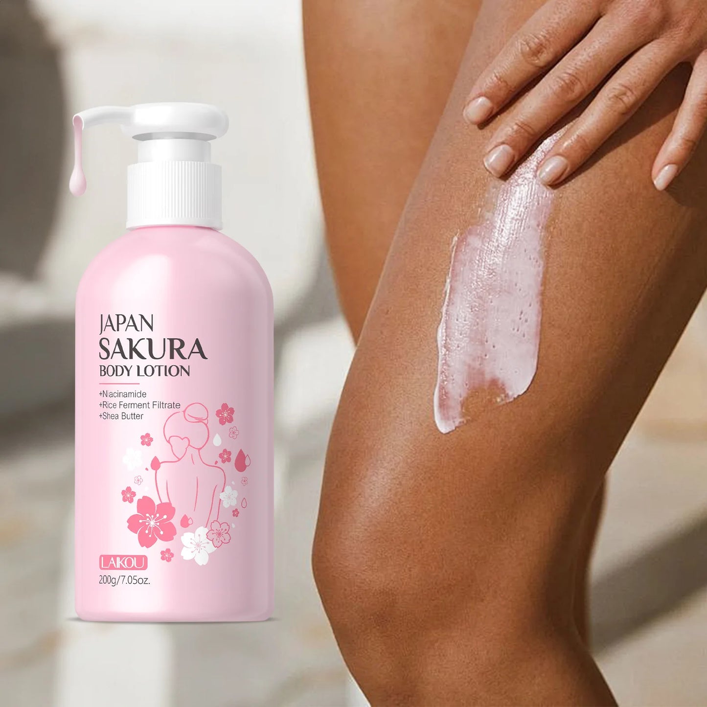 Laikou Cherry Blossom Body Lotion Moisturizing & Repairing  Winter Chapped Skin Care Moisturizing Without Greasiness 200g