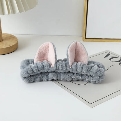 Hairband Cat Coral Plush Headband Cute Soft Hair Bow Headband Hairband Wash Hair accessories Elastic headband accessories