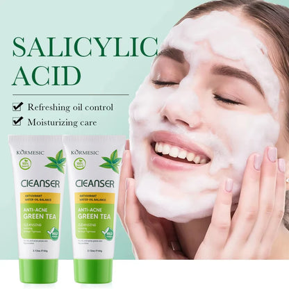 Salicylic Acid Acne Removing Facial Cleanser Natural Herbs Deep Cleaning Pores Oil Control Lighten Acne Moisturizing Skin Care