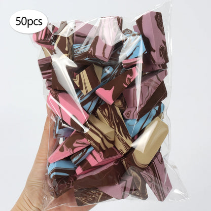 50 Pieces of Random Color Facial Curve Mixed Makeup Sponge, Latex-Free, Small Wedge-Shaped Smooth Application Beauty Sponge Applicator