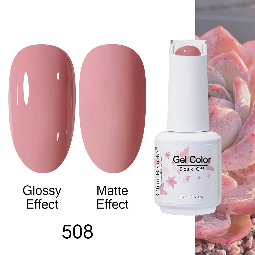Clou Beaute 15ml Nail Gel Polish Warm Color Dark Red Brown Semi Permanent Nail Art Manicure Soak Off LED UV Varnishes Lacquer