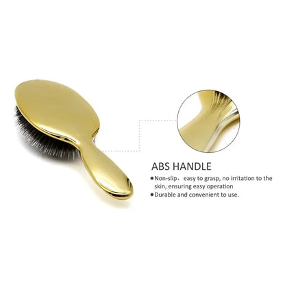 Premium Gold And Silver Boar Bristle Hair Brush Oval Paddle Anti Static Massage Comb For Hair Growth And Styling