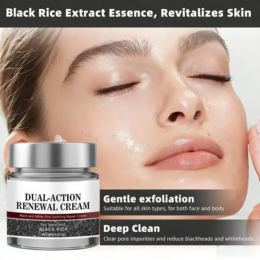 Black Rice Face Body Scrub Natural Exfoliating Cream for Dead Skin Blackhead Removal Gentle Daily Exfoliator for All Skin Types