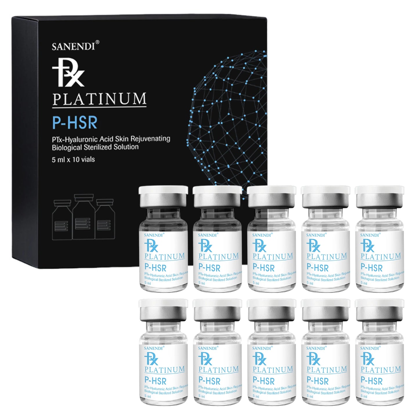 Original Exo Hyaluronic Acid Serum for Facial P-HL Peptide EGF Moisturizing Hair Skin Care Repair Essence 5MLx10Vials