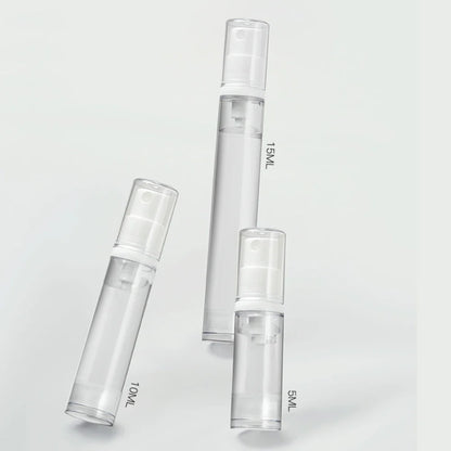 1 Set 5-15ML Clear Empty Refillable Airless Vacuum Pump Cream Lotion and Spray Portable Bottle Set Sample Packing for Toiletries