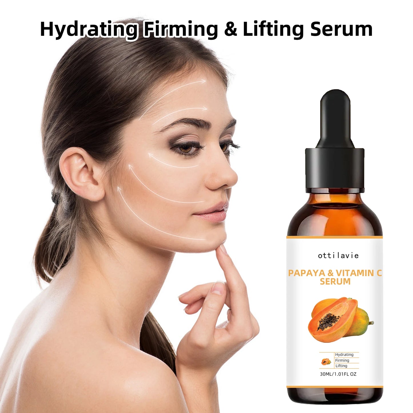Ottilavie Papaya Vitamin C Essence is suitable for all skin types, unisex, and can be used on the face, neck, and body.