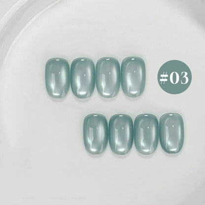 12ML 1-6PCS Blue Glass Bead Island Magnetic Moonlight Cat Eye Gel Nail Polish 2025 New Style Popular Gel Polish Nail Supplies