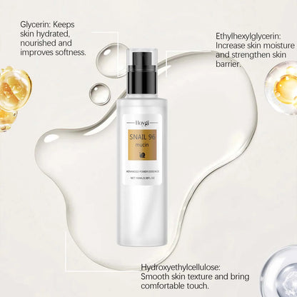 HOYGI Snail Mucin Essence Hydrating Soothing Reduce Fine Lines Deep Moisturizing Revitalize Dull Skin Gentle for All Skin Types