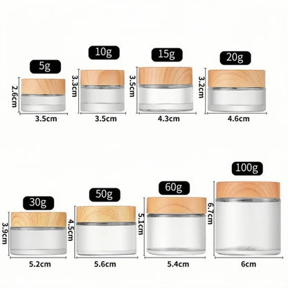 10PCS 5/10/15/20/30/50/60/100g Empty Jars Round Frosted Clear Glass Cosmetics Container Refillable Face Cream Box Pot for Makeup