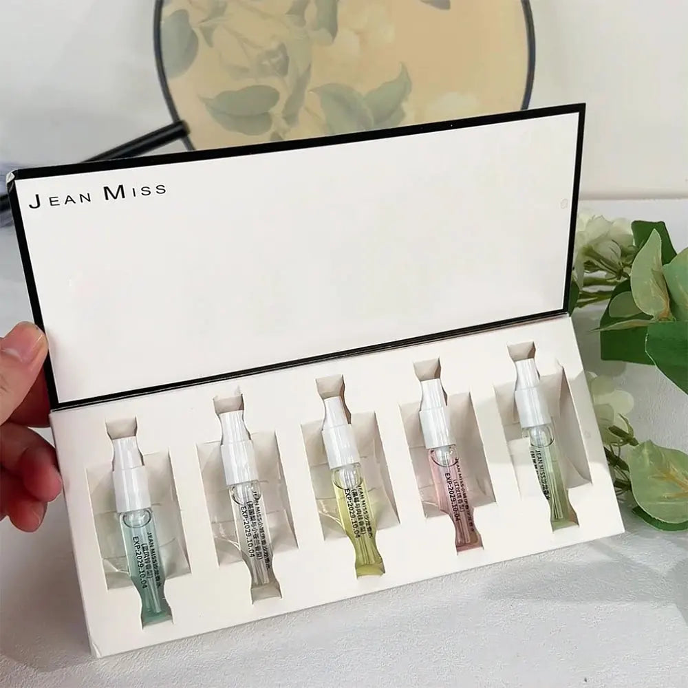 JEAN MISS 1 Set 5Pcs Women Fragrance Perfumed Long Lasting Flower Fruit Fragrance Lady Parfume Gift Box Set Perfumed