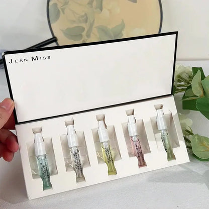 JEAN MISS 1 Set 5Pcs Women Fragrance Perfumed Long Lasting Flower Fruit Fragrance Lady Parfume Gift Box Set Perfumed