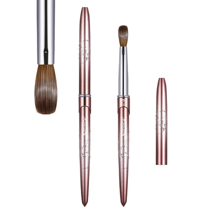 Kolinsky Acrylic Nail Brush Kolinsky Hair Bristles Round Shaped Handle Acrylic Brush Nail Brushes for Acrylic Application Nailar