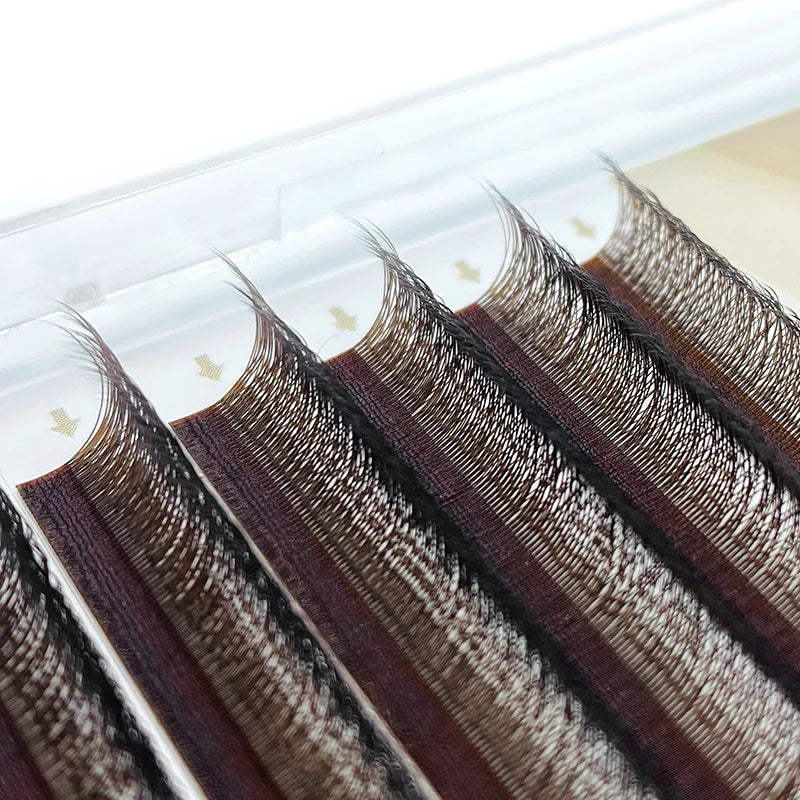 NATUHANA 3DW Shape Individual Lashes Easy Fan W Style Black Eyelash Extensions Soft W-Shaped Brown Eyelashes for Makeup Tool