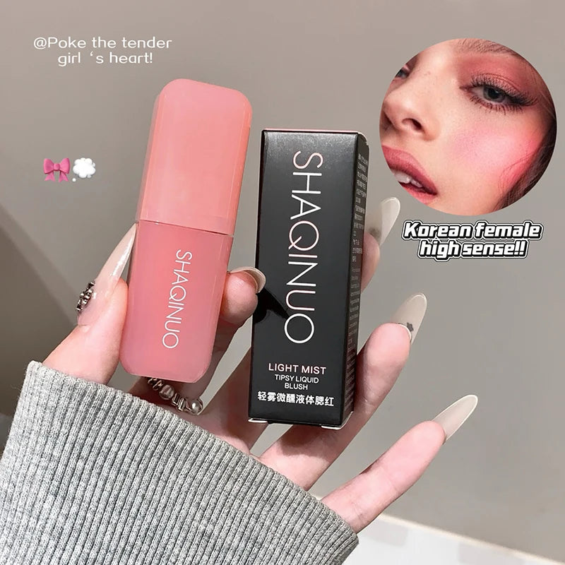 Soft Matte Liquid Blush SHAQINUO Makeup Waterproof Brighten Natural Rouge Peach Pink Violet Jelly Blusher Face Makeup Cosmetics