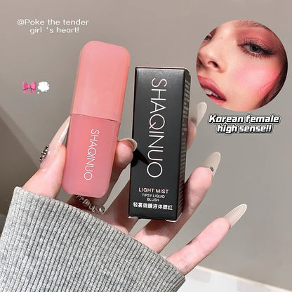 Soft Matte Liquid Blush SHAQINUO Makeup Waterproof Brighten Natural Rouge Peach Pink Violet Jelly Blusher Face Makeup Cosmetics