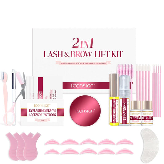 ICONSIGN 2IN1 Professional Fast Perming LASH & BROW Liftng Kit Lasting 6-8 Weeks Mascara Lifting Eyelashes Enhancer Makeup Tool