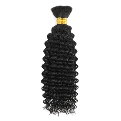 Human Braiding Hair 100g Deep Wave Human Hair Bulk for Braiding No Weft Curly Human Hair Extensions for Boho Braids