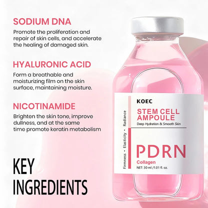 PDRN & Collagen Stem Cell Ampoule Deep Hydration Smooth Skin Enhance Skin Elasticity Nourishing Firming Facial Serum