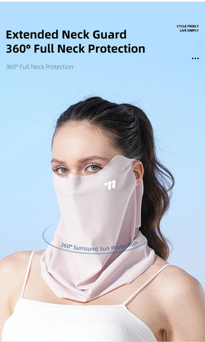 WEST BIKING Mask Breathable Sunscreen Face Veil Ice Silk Face Mask Sun Protection Neckline Face Cover Summer Cycling Hiking