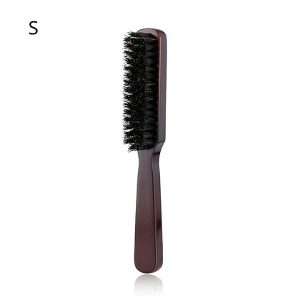 Men Beard Brush Wood Handle Boar Bristle Moustache Cleaning Brush Hairdressing Anti Static Barber Hair Styling Comb Tool