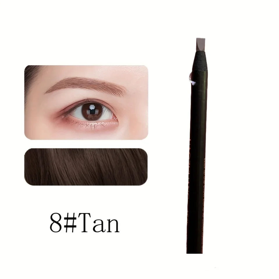 High Quality HAOZHUANG pull Eyebrow Pencil Black Makeup Wild Line Eyebrow Pencil Hard Core Flat Head pen White Waterproof