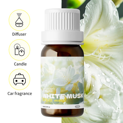 10ml White Musk Oil Rosemary Oil Natural Plant Fresh Aromatherapy for Massage Diffuser, Air Freshener,Car aromatherapy, Gifts