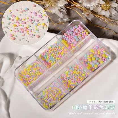 Gun Black Square Rivet Metal Round Ball Cone Alloy Fork Spoon Punk Stars Bowknot Pearl Nail Art Accessories Decorations Manicure