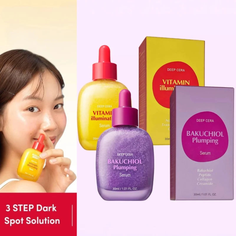 Bakuchiol Vitamin C Plumping Serum,Face Skin Anti-Aging Firming Moisturizing Brightening,Minimize Pore Dark Spot,Korean Skincare