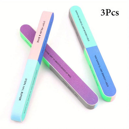 1/2/3/5Pcs/Set 7 Sides Nail Buffers Files Professional Polisher For Art Manicure Polishing Block Buffing Accessories Cream Tools
