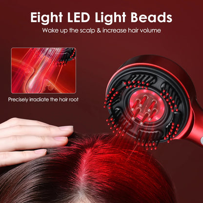 Electric Head Massager Hair Growth Comb Scalp Relax Massager LED Light Therapy Anti Hair Loss Scalp Brush Liquid Oil Applicator